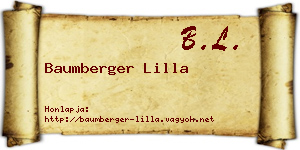 Baumberger Lilla névjegykártya